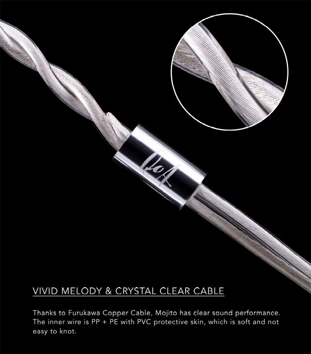 QoA Mojito 2 In Ear Earphones 2 Sonion BA+4 Knowles 6BA Driver Monitor HiFi Music 0.78 2pin Cable Headset Kinera IEMs Headphone
