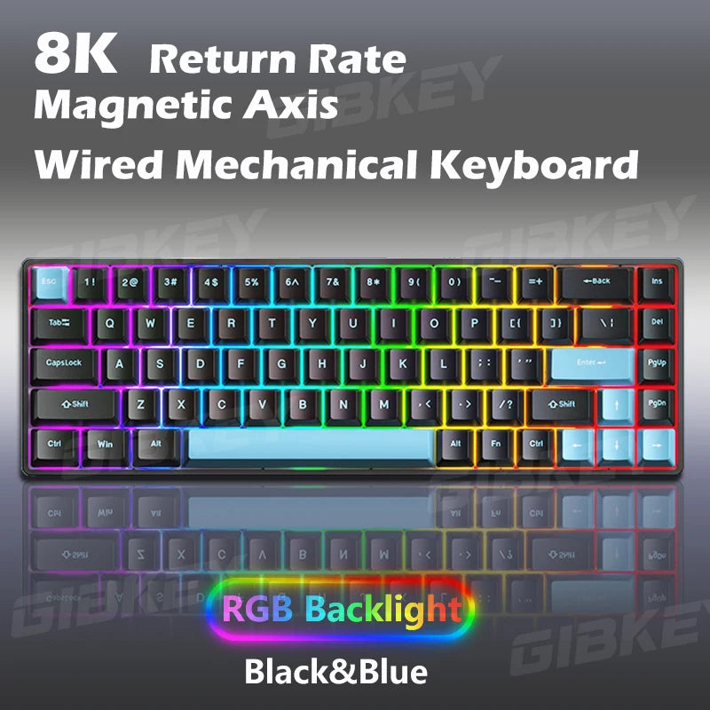 Magnetic Axis Gaming Mechanical Keyboard RGB Backlight 8K Return Rate Hot Swap switch Custom Key Range E-Sport Game keyboards
