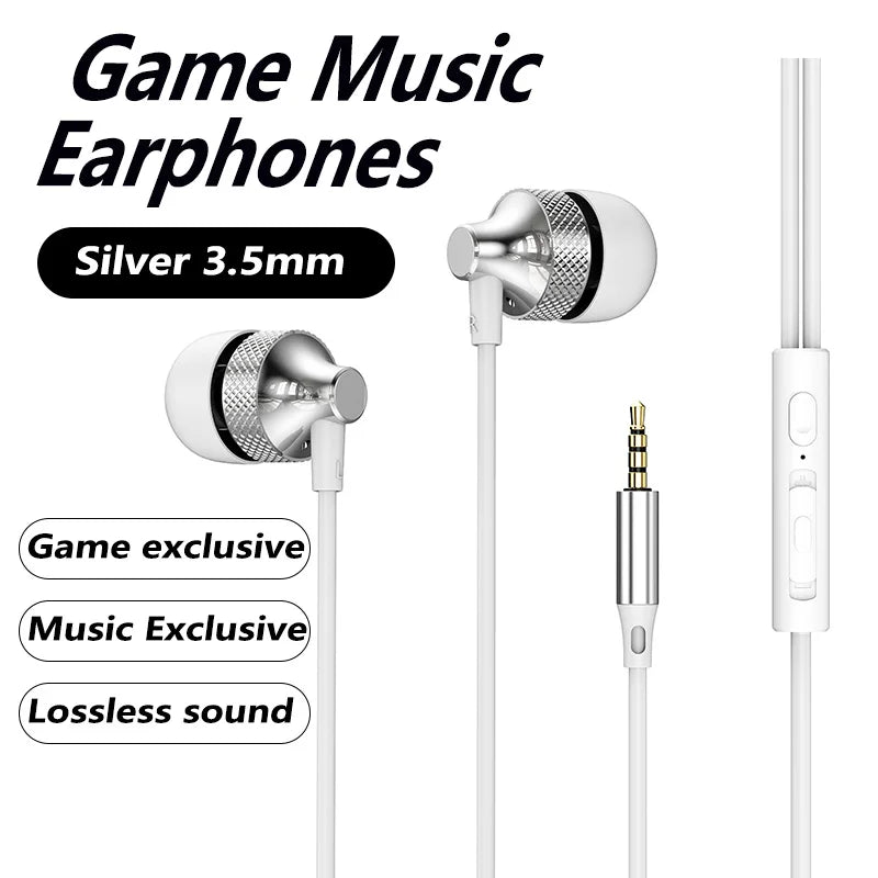For Samsung Galaxy Gaming Wired Headphones Type C 3.5mm Heavy Bass In-Ear Earphones With Mic Phone Tablet PC HIFI Music Earbuds