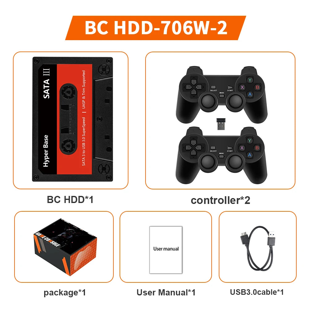 Batocera.Linux 35 2TB Gaming HDD Portable Game Hard Drive with 52000+ Games for PS3/PS2/Wii/WiiU/N64/MAME/SS for PC/Laptop/Mac