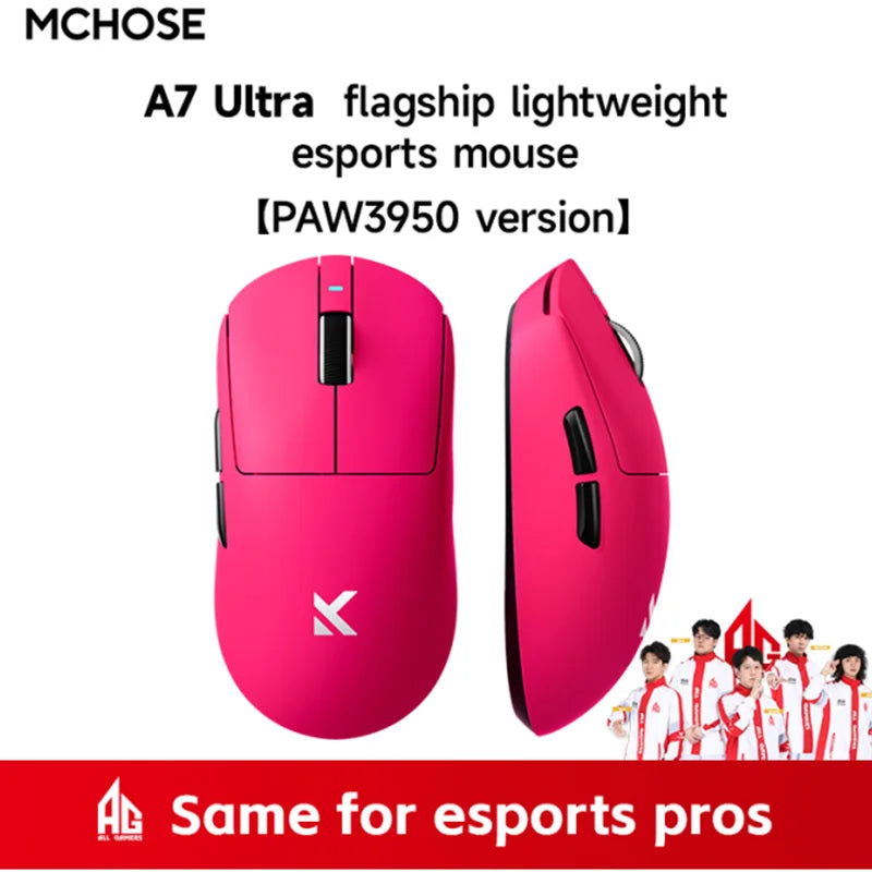New Mchose A7 Pro Ultra Lightweight Wireless Gaming Mouse 59g With Dual 8k Polling Rate 42000 Dpi And 500mah Ultra-Low Latency