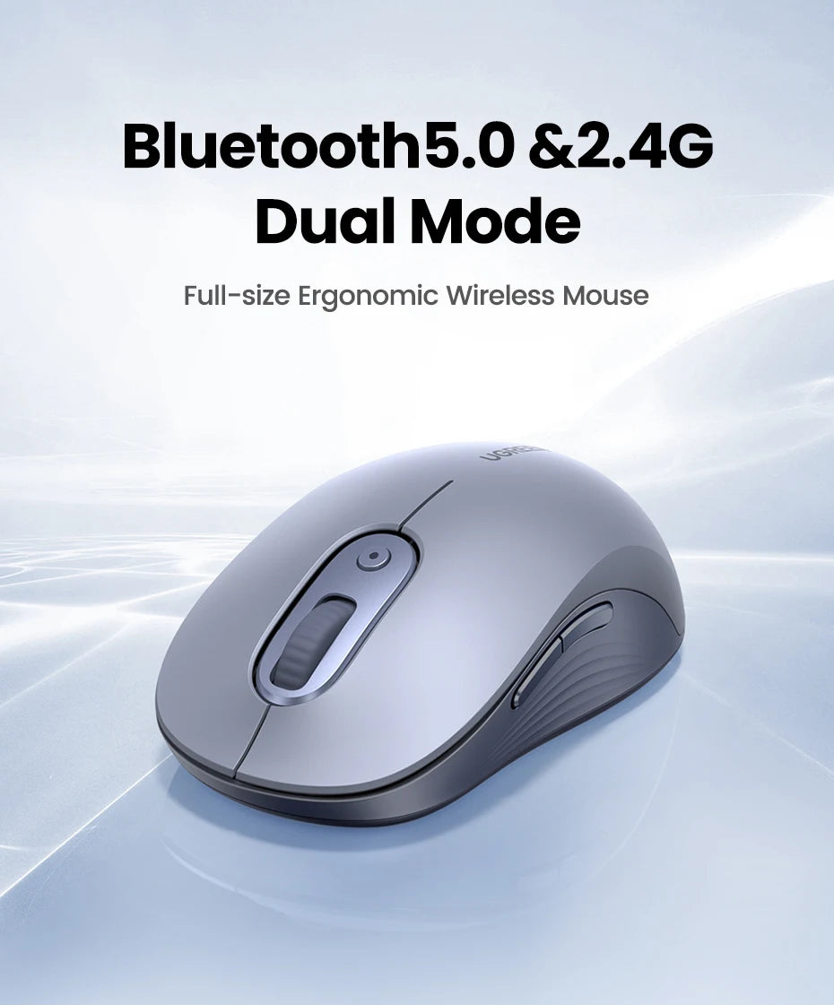 UGREEN Wireless Mouse Bluetooth 2.4G Ergonomic Silent Mute Gaming Mouse With AA Battery for Computer PC MacBook Laptop