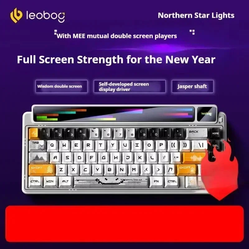 LEOBOG AMG65 Mechanical Keyboard With TFT LED Screen 3mode RGB Hot Swap Gaming Keyboard Custom Computer Gamer Accessories Gifts