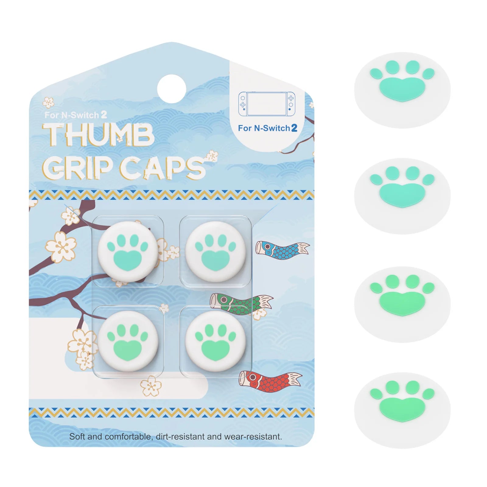 Thumb Skin Grips Caps for Nintendo Switch 2 Joystick Cover Case for Switch2 Silicone Soft Cat Paw Cover Game Console Accessories
