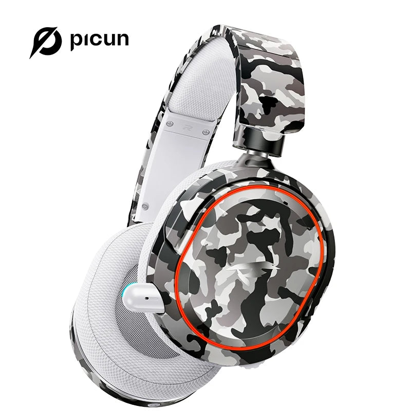 Picun G2 2.4GHz Bluetooth Wireless Gaming Headset For PC PS4 PS5 Phone Switch 5ms Low Latency 7.1 Surround Wired Headset ENC Mic