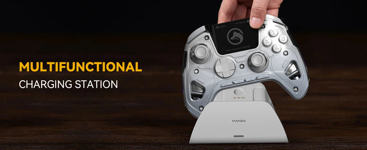 Mamba One V2 Wireless Gaming Controller for Switch/PC/iOS/Android Hall Effect Stick RGB Light 1800mAh with Charging Dock