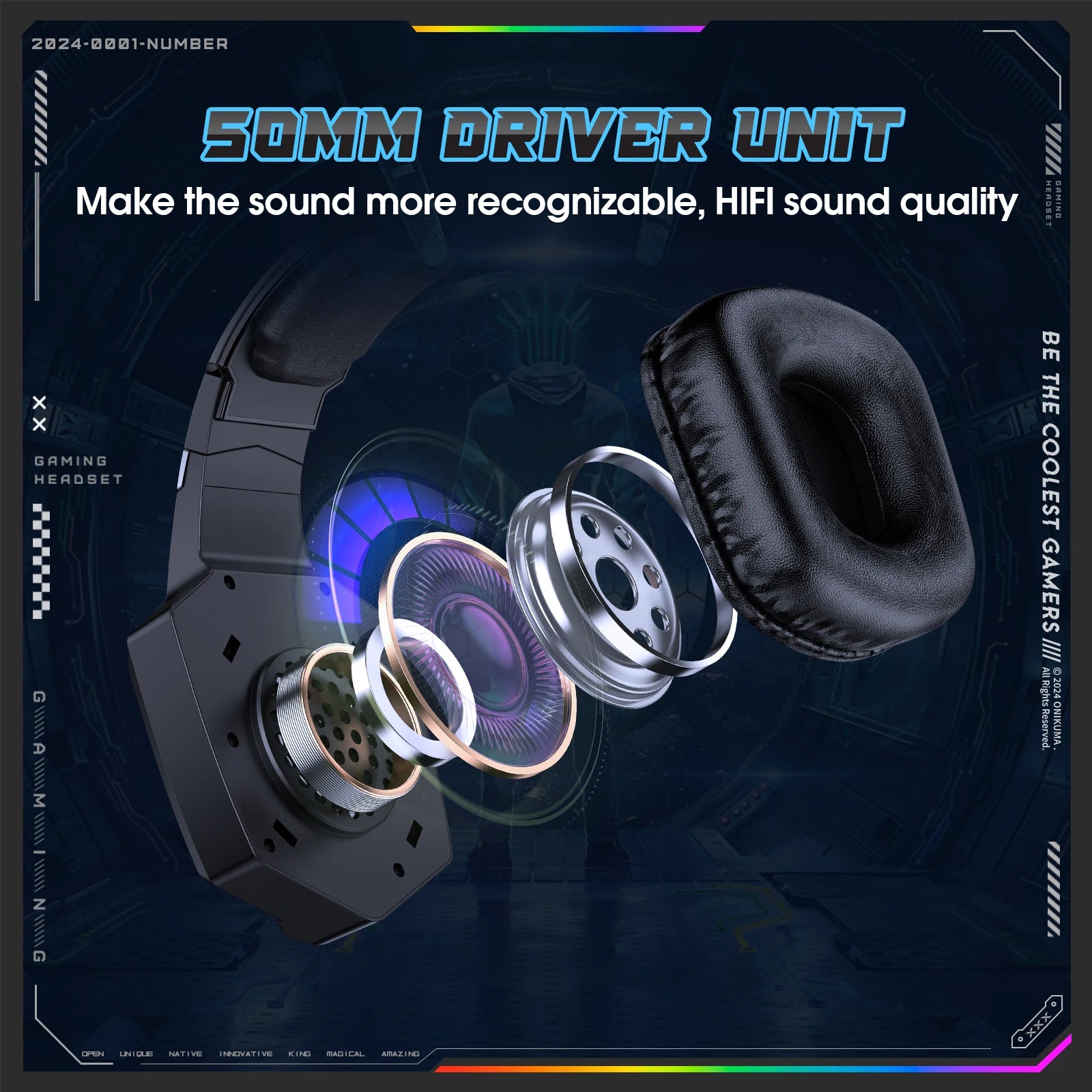ONIKUMA Tri-Mode Headset Noise Cancelling HD Microphone Professional Gaming Wireless Headset