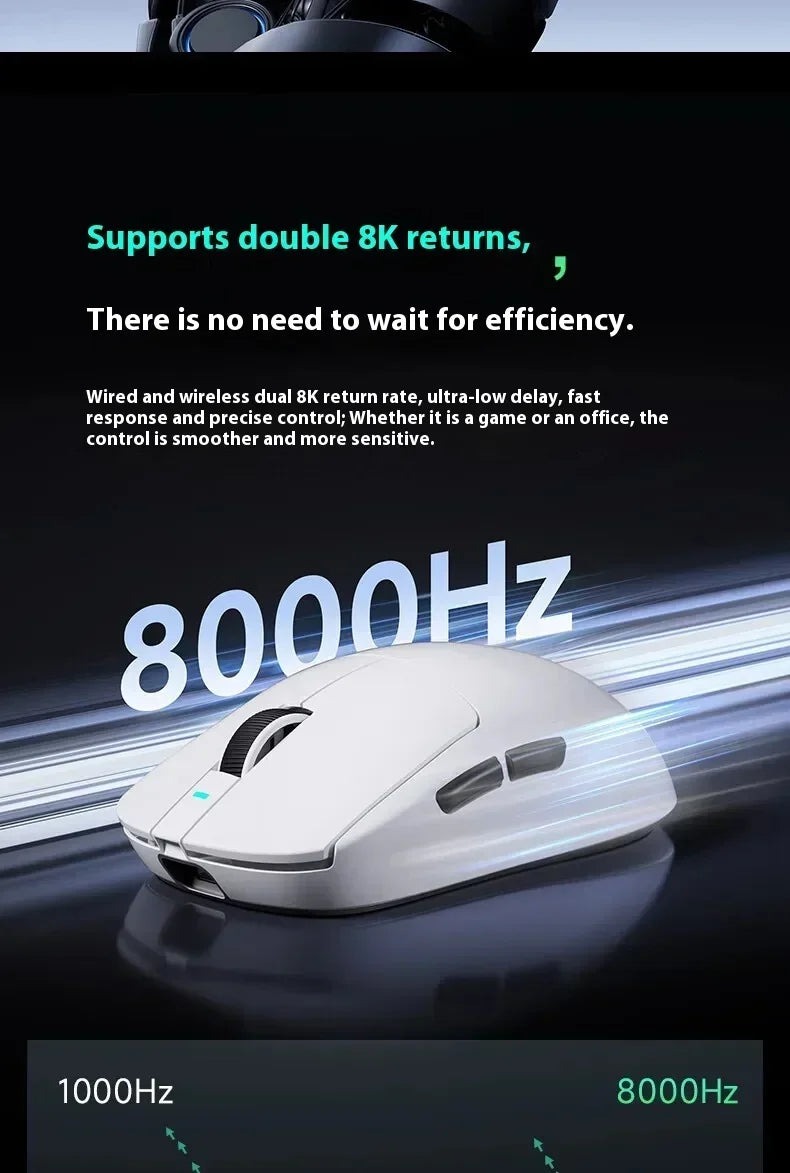 MCHOSE A7 Series Mouse PAW3950 8K Top Speed Receiver Ergonomics 2.4G Wireless Gaming E-Sports Mice Customized PC Accessory Gifts