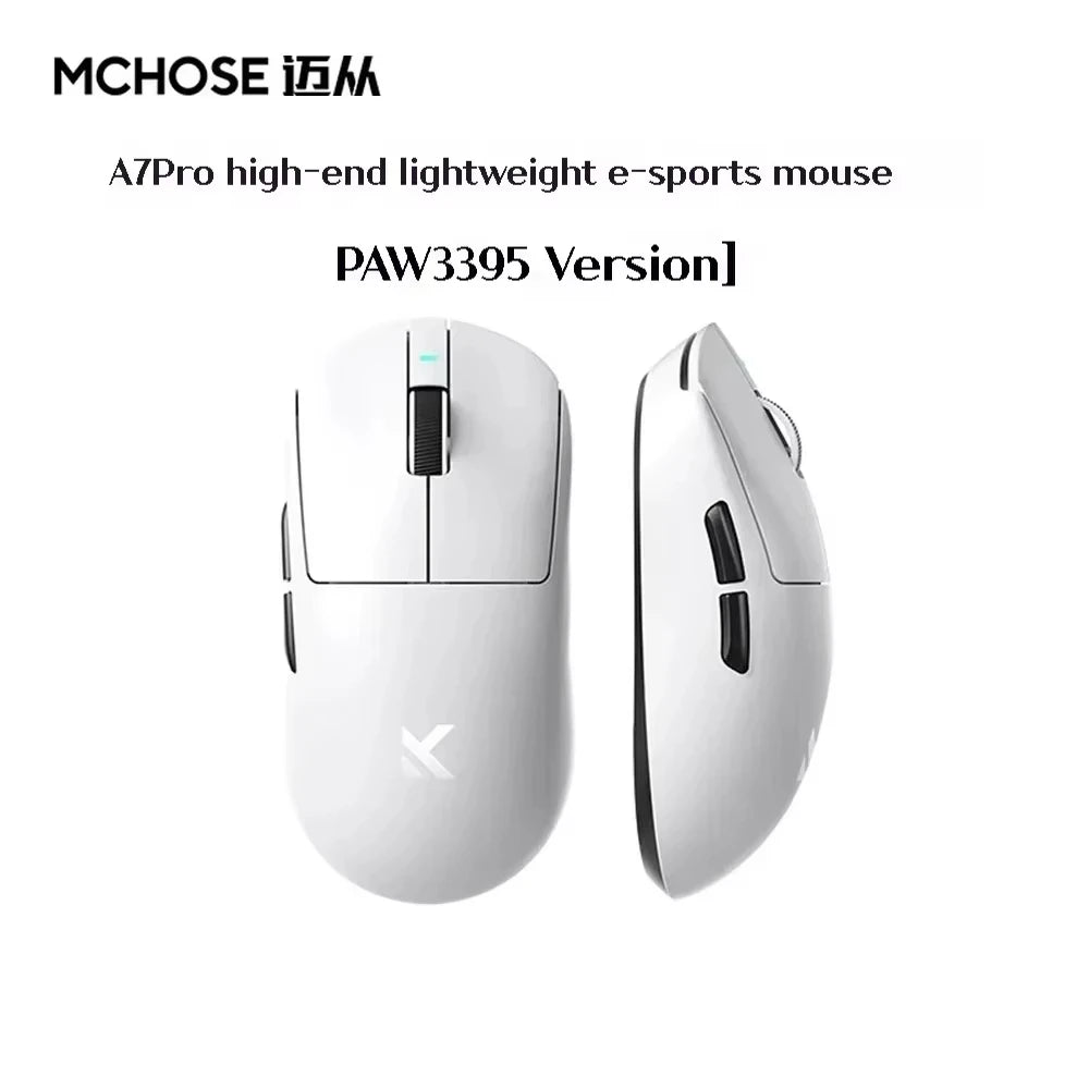 MCHOSE A7 Series Mouse PAW3950 8K Top Speed Receiver Ergonomics 2.4G Wireless Gaming E-Sports Mice Customized PC Accessory Gifts