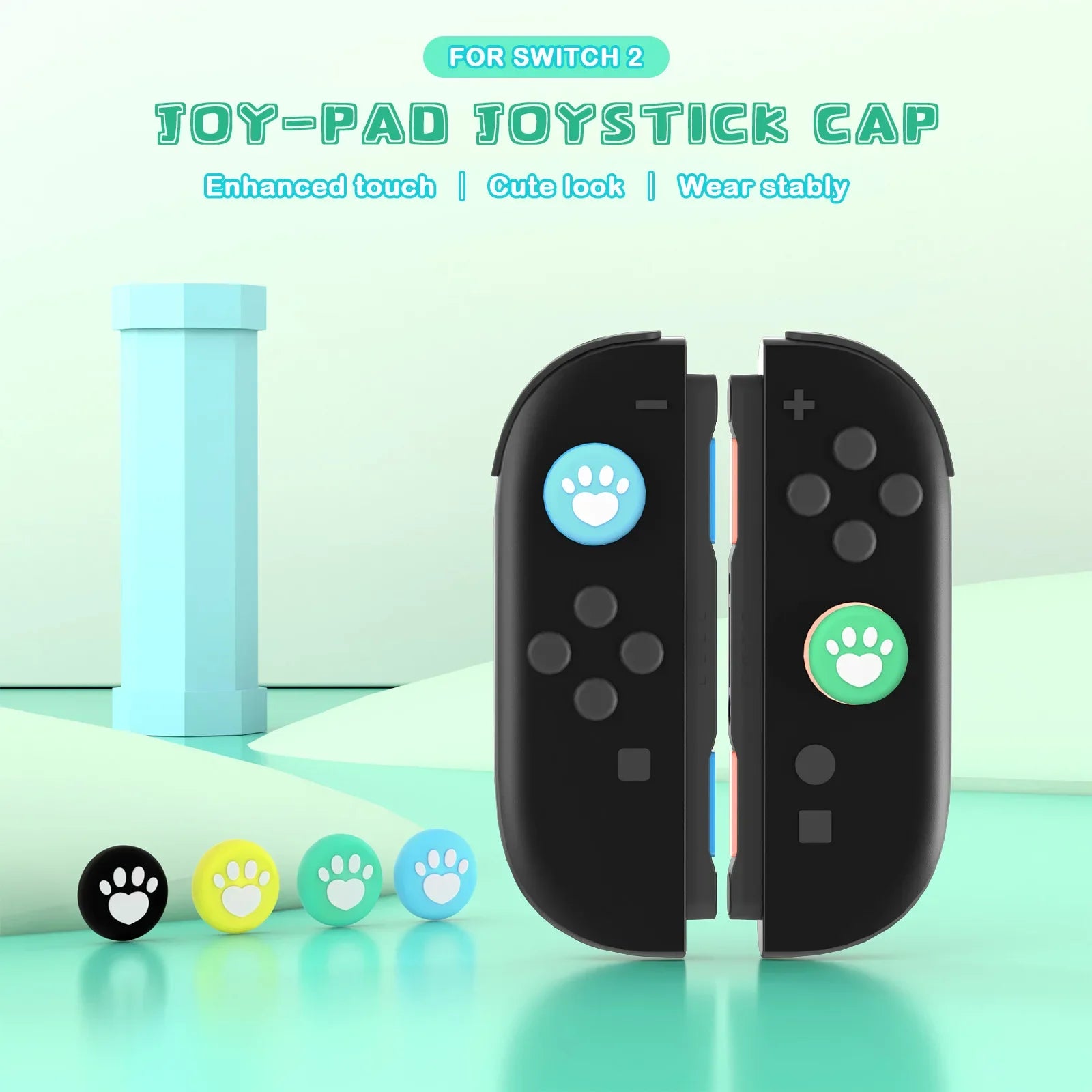 Thumb Skin Grips Caps for Nintendo Switch 2 Joystick Cover Case for Switch2 Silicone Soft Cat Paw Cover Game Console Accessories