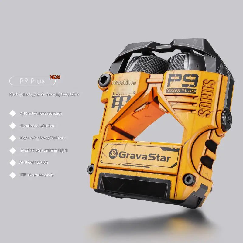GravaStar P5 Bluetooth headset noise reduction HIFI sound quality long battery life semi-in-ear gaming mecha headset Gift