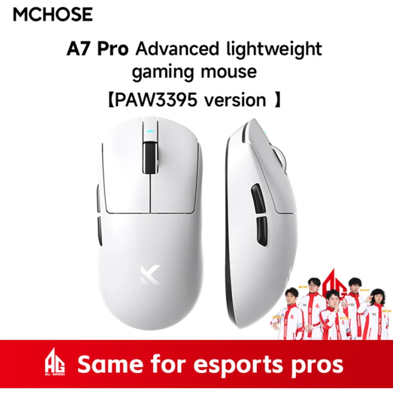 New Mchose A7 Pro Ultra Lightweight Wireless Gaming Mouse 59g With Dual 8k Polling Rate 42000 Dpi And 500mah Ultra-Low Latency