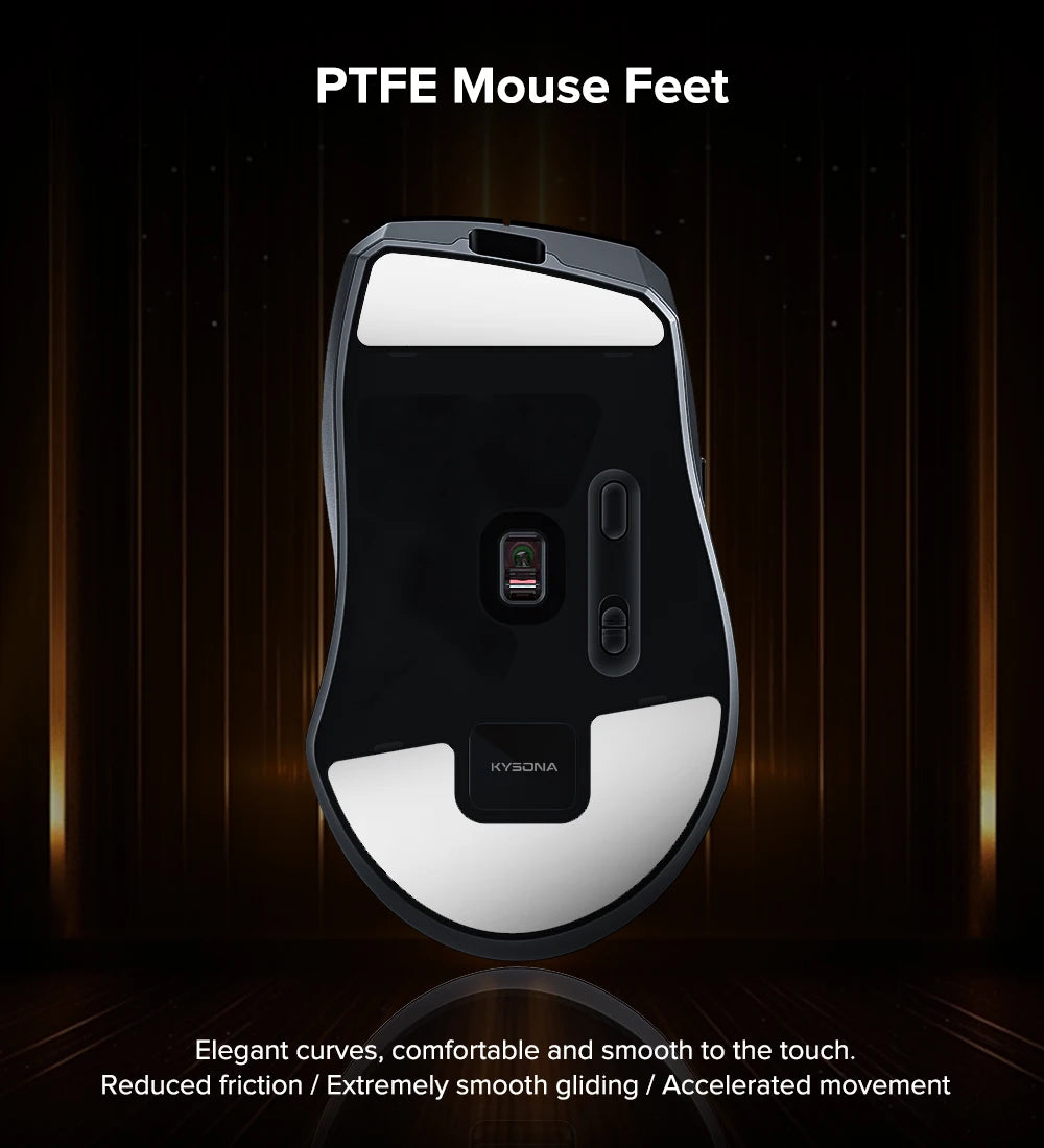 KYSONA Uranus Pro PAW3395 Wireless Gaming Mouse 54g Lightweight 8KHz Polling Rate 26000DPI Ultimate Optical Sensor For Laptop PC