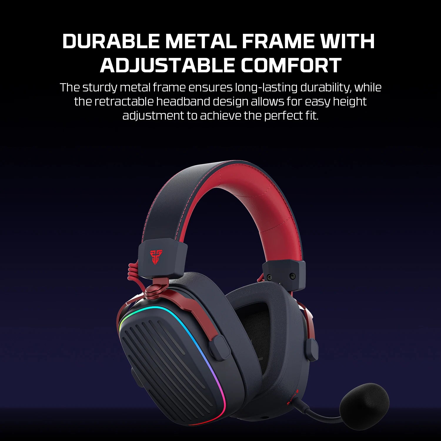 FANTECH Harmony PRO WHG02P 7.1 Surround Sound Gaming Headset Bluetooth 5.3 2.4G Wireless Headphones With Detachable Mic