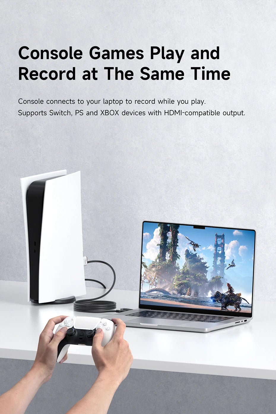 Hagibis USB 3.0 Video Capture Card HDMI to USB-A/Type-C Capture Cable PD 100W for Quest 3 Switch Gaming Live Streaming Recorder