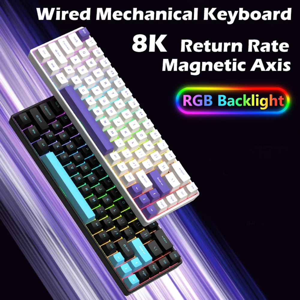 Magnetic Axis Gaming Mechanical Keyboard RGB Backlight 8K Return Rate Hot Swap switch Custom Key Range E-Sport Game keyboards