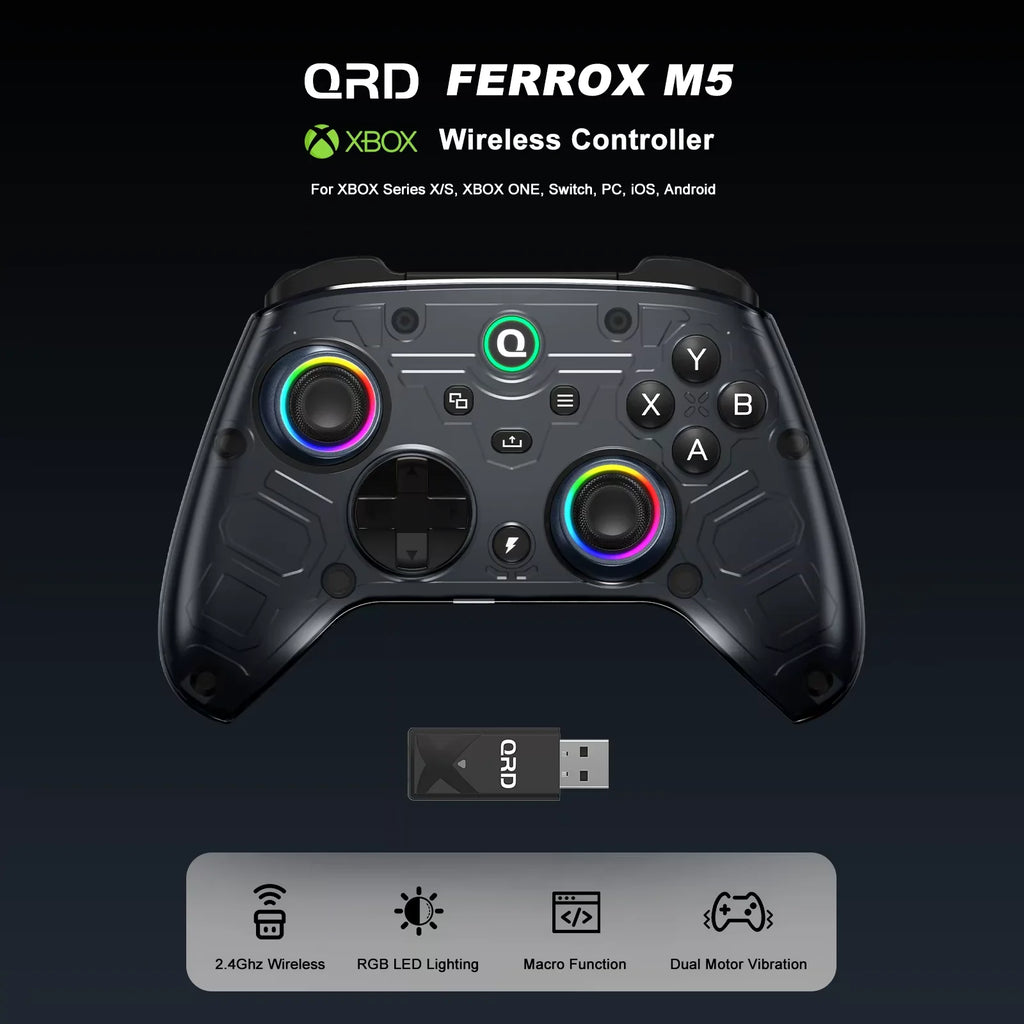 QRD FERROX M5 2.4Ghz Wireless Controller For for Xbox Series X Xbox Series S Xbox One  Steam and Windows PC with Hall Effect Joy