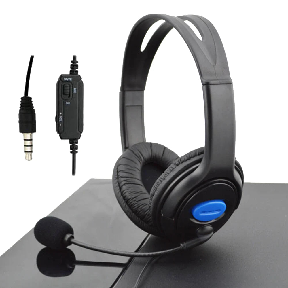Headphones 3.5mm Wired Gaming Headset Earphones Music For PS4 Play Station 4 Game PC Chat computer With Microphone 120° Rotation