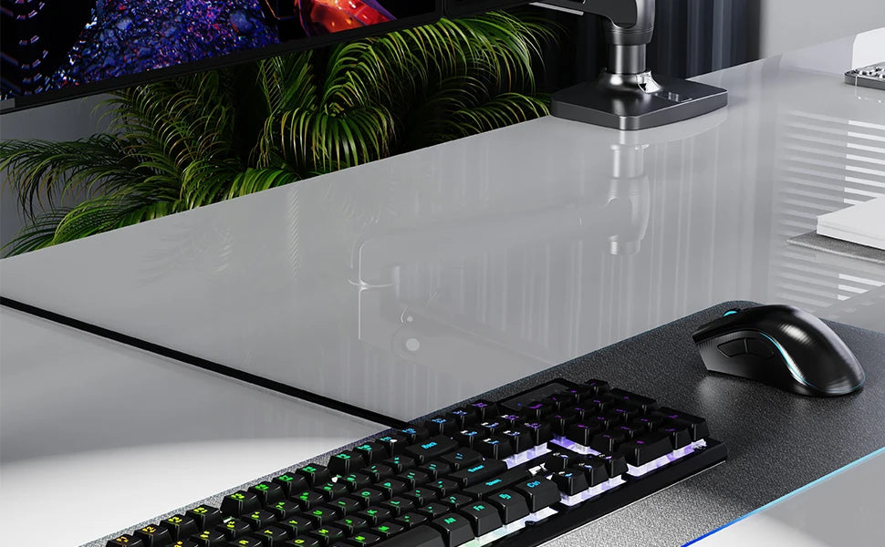 NPET K10V3 Gaming Keyboard, 104 Keys Wired, with RGB Backlit, for Windows Laptop PC black