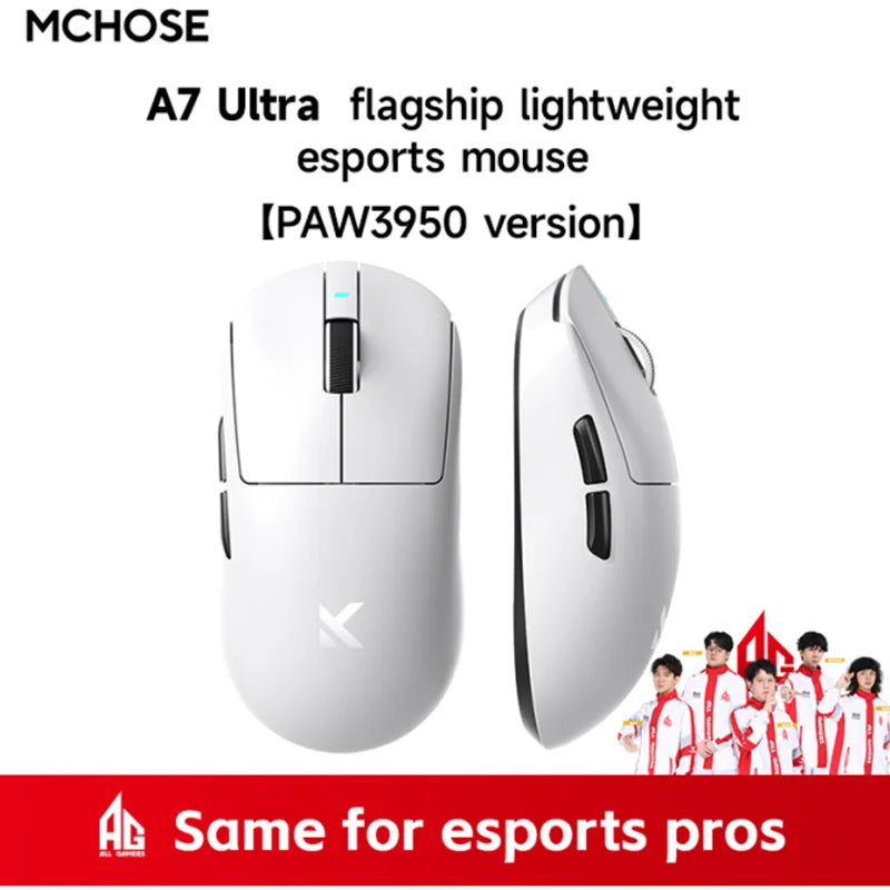 New Mchose A7 Pro Ultra Lightweight Wireless Gaming Mouse 59g With Dual 8k Polling Rate 42000 Dpi And 500mah Ultra-Low Latency