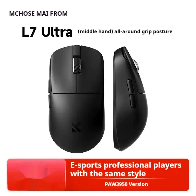 MCHOSE L7 Ultra+ Lightweight Mouse Wireless Tri-mode Bluetooth PAW3395 500mAh PC Esports Laptop Gaming Mice L7 Pro+ ﻿