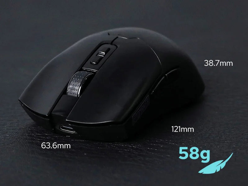EPOMAKER Click Gaming Mouse Wireless 2.4Ghz/Bluetooth/Type-C 800 to 42000 DPI Adjustable 8K Polling Rate for PC/Mac/Linux