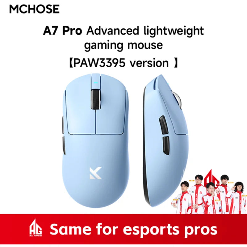 New Mchose A7 Pro Ultra Lightweight Wireless Gaming Mouse 59g With Dual 8k Polling Rate 42000 Dpi And 500mah Ultra-Low Latency