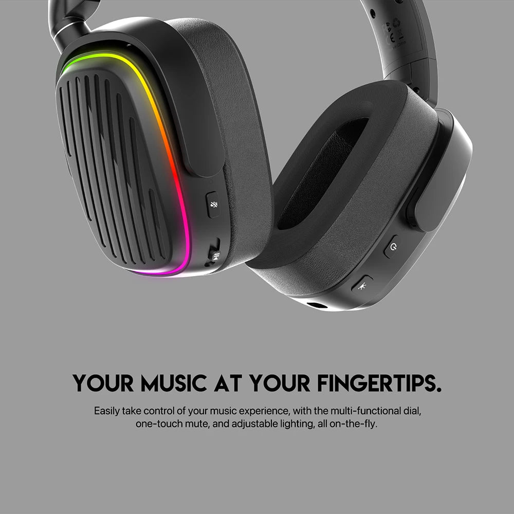 FANTECH Harmony PRO WHG02P 7.1 Surround Sound Gaming Headset Bluetooth 5.3 2.4G Wireless Headphones With Detachable Mic