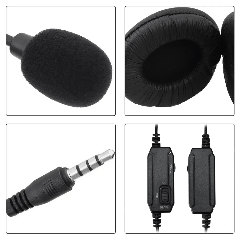 Headphones 3.5mm Wired Gaming Headset Earphones Music For PS4 Play Station 4 Game PC Chat computer With Microphone 120° Rotation