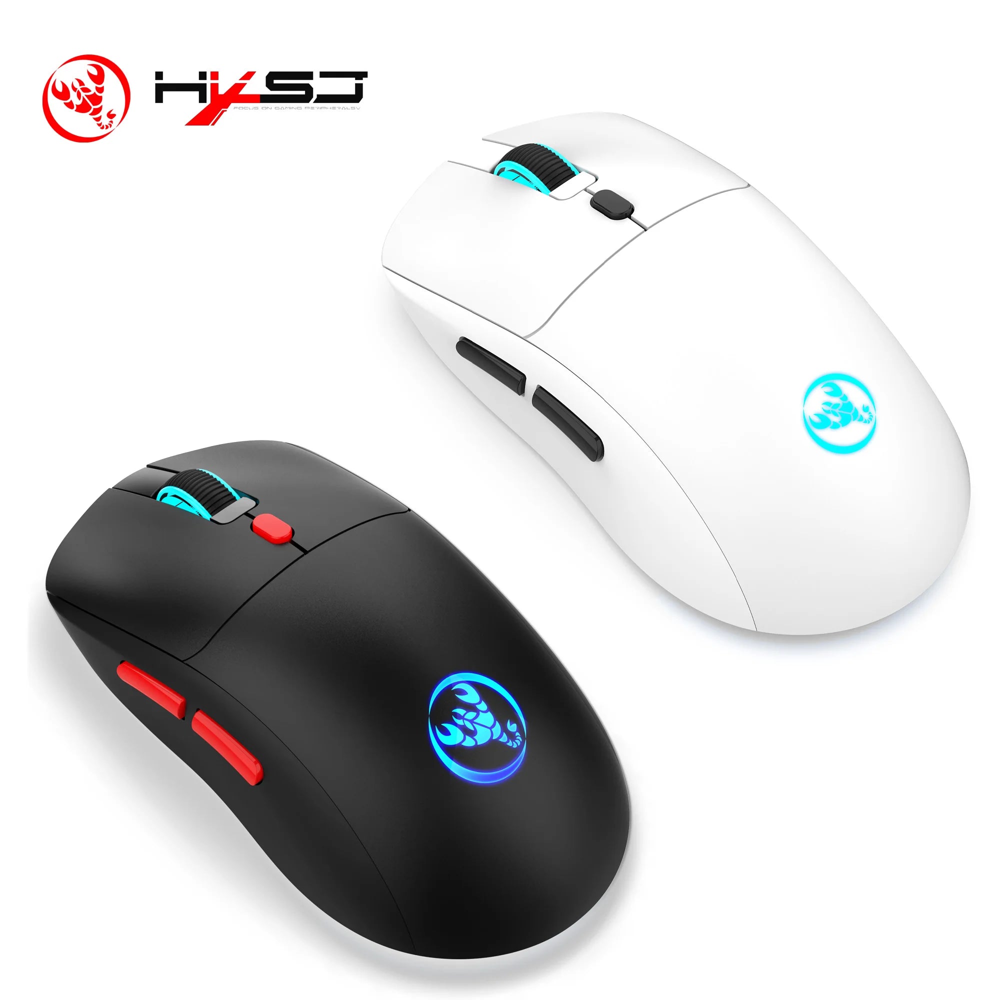 HXSJ 2.4G Wireless Rechargeable Mouse Ergonomic PAW3212 Professional IC, 650mAh Battery, 6-key Optical Gaming mouse for laptop