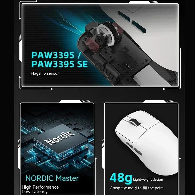 New VXE Dragonfly R1 Pro Sensor Wireless Mouse Nordic Paw3395 52840 2khz Smart Speed X Low Delay Office Gamer Pc Gaming Mouse