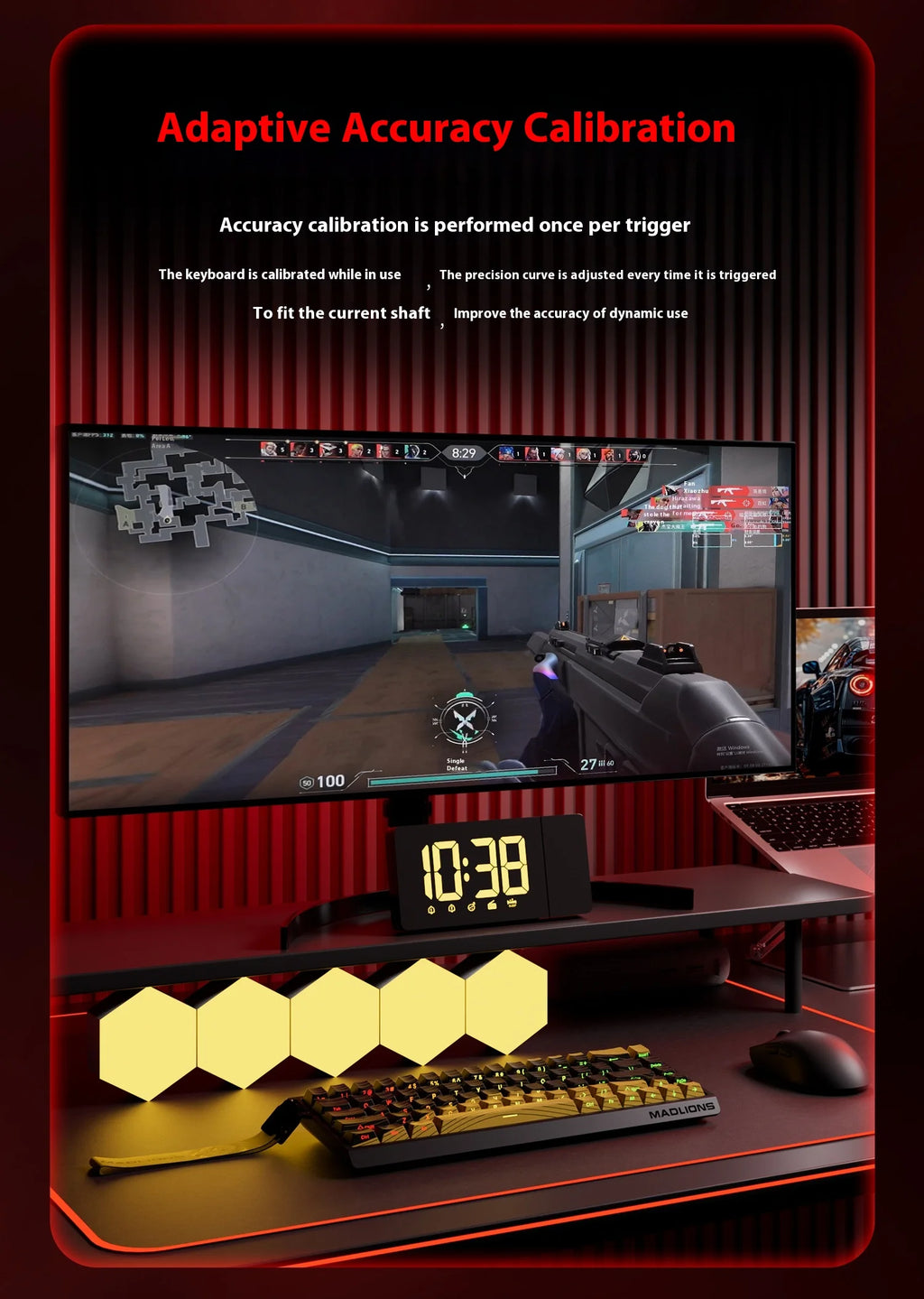 FGG Madcatz MAD60/68 HE Mad 60he 8K Mechanical Keyboard Magnetic Switch Madlions Mad 68he Wired Gaming Keyboards Gamer Custom