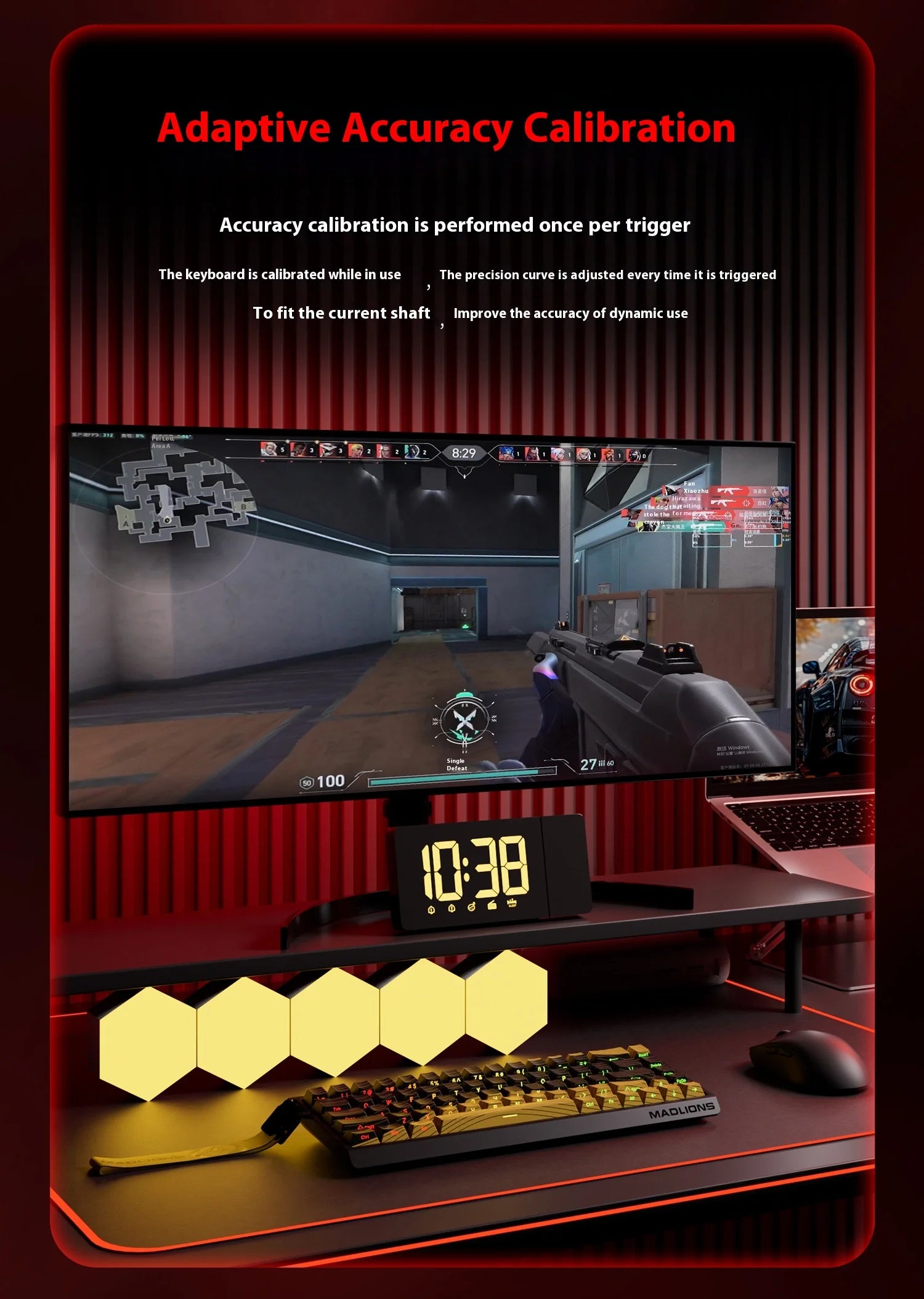 FGG Madcatz MAD60/68 HE Mad 60he 8K Mechanical Keyboard Magnetic Switch Madlions Mad 68he Wired Gaming Keyboards Gamer Custom