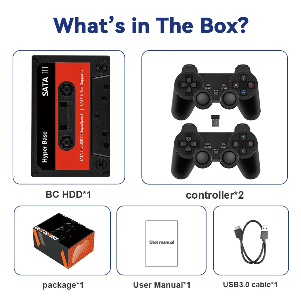 Batocera.Linux 35 2TB Gaming HDD Portable Game Hard Drive with 52000+ Games for PS3/PS2/Wii/WiiU/N64/MAME/SS for PC/Laptop/Mac