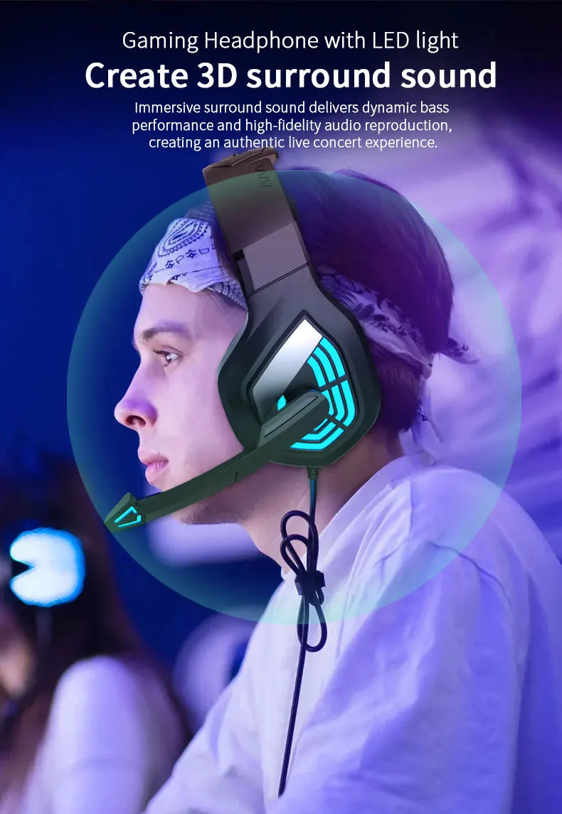 G7 Gaming Headset With Noise-cancelling Microphone Surround Sound 3.5mm Wired LED Gaming Headset For Gamers