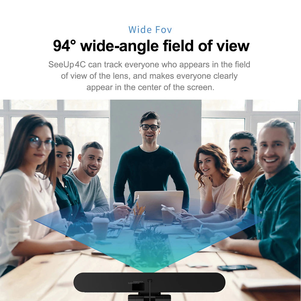 4K Webcam AI Voice Tracking with Mics Camera 4X Digital Zoom 30fps Auto Focus for PC Living Stream Online Meeting Video Camera