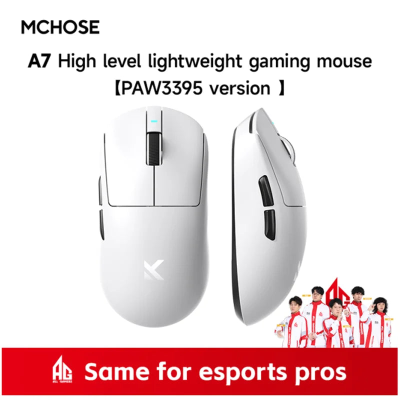 New Mchose A7 Pro Ultra Lightweight Wireless Gaming Mouse 59g With Dual 8k Polling Rate 42000 Dpi And 500mah Ultra-Low Latency