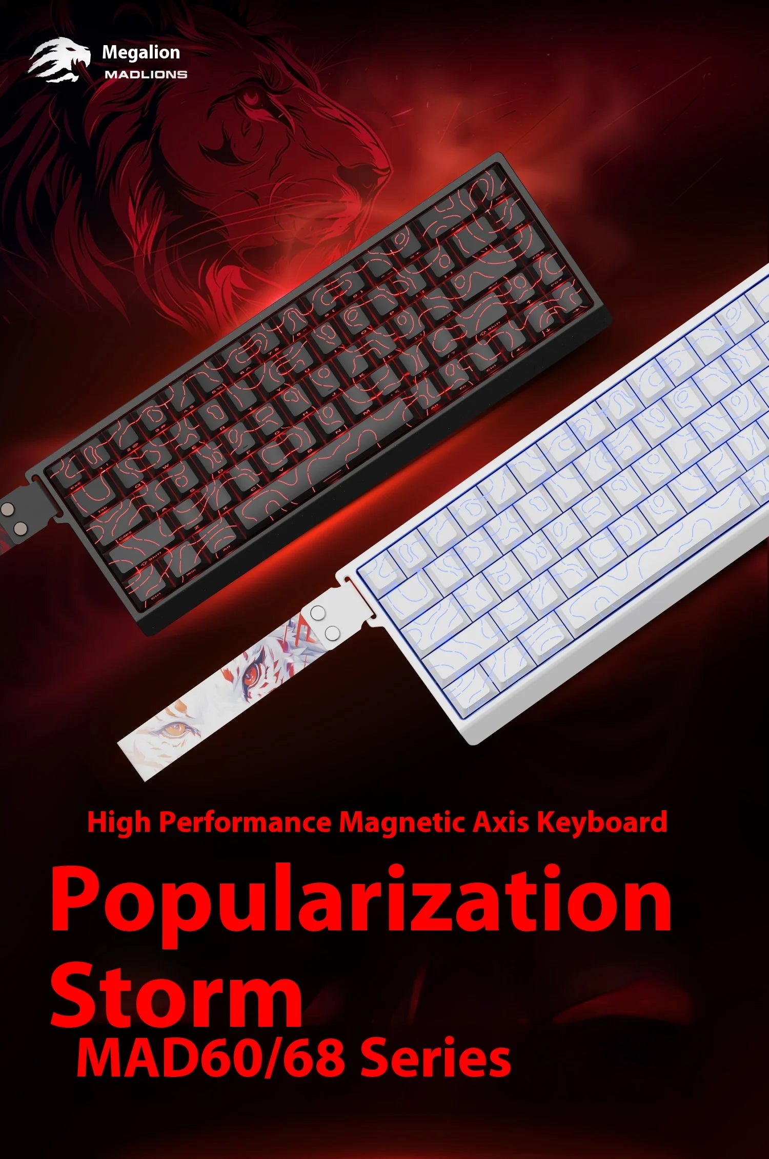 FGG Madcatz MAD60/68 HE Mad 60he 8K Mechanical Keyboard Magnetic Switch Madlions Mad 68he Wired Gaming Keyboards Gamer Custom