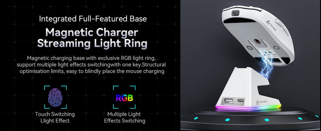 MAMBASNAKE x ATTACK SHARK X6 49g Superlight Wireless Gaming Mouse with Magnetic RGB Charging Base