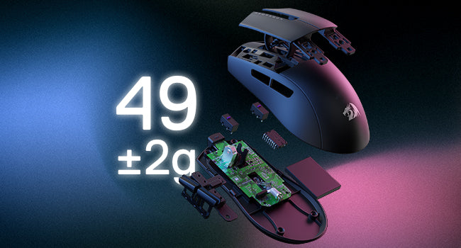 Redragon M916 Wireless Gamer Mouse, 49G Ultra-Light 8K DPI 2.4G Wireless Gaming Mouse w/Ergonomic Natural Grip Build