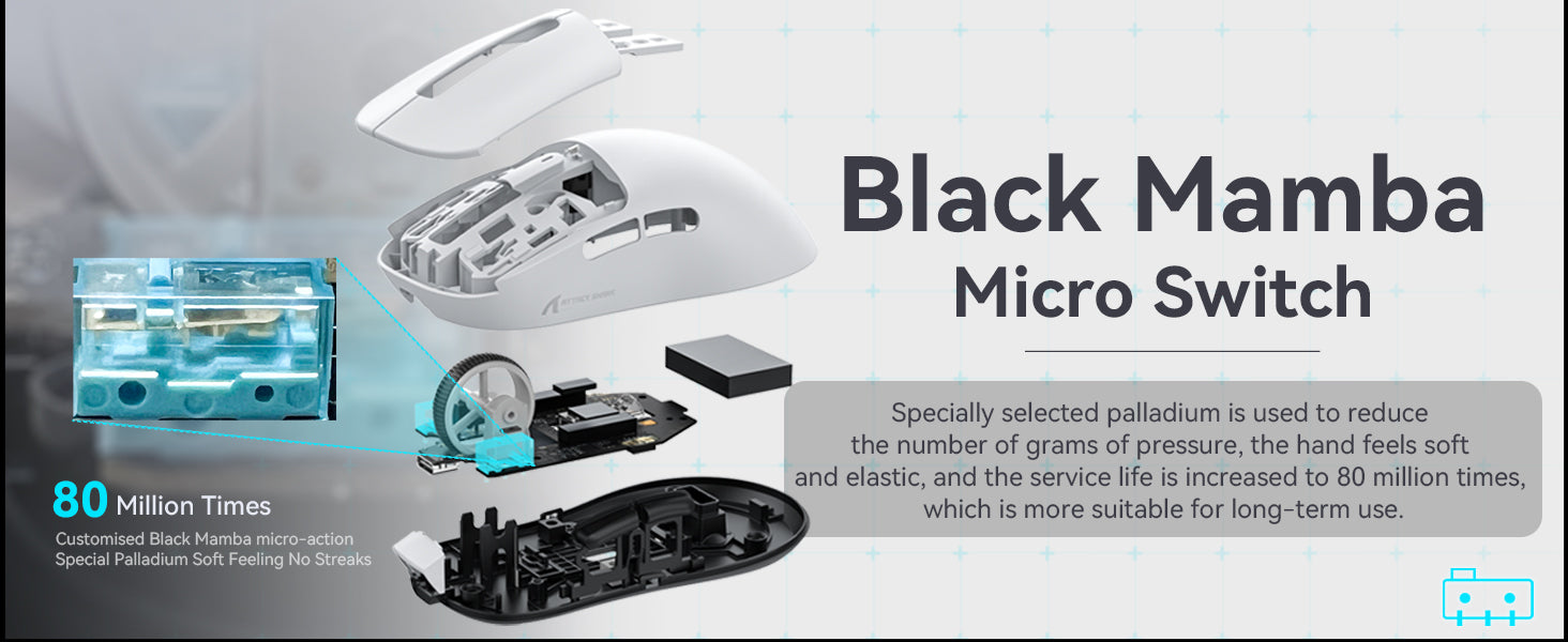 MAMBASNAKE x ATTACK SHARK X6 49g Superlight Wireless Gaming Mouse with Magnetic RGB Charging Base