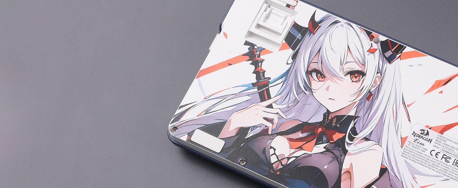 Redragon K686 PRO SE 98 Keys Wireless Gasket RGB Gaming Keyboard, 3-Mode Anime Mechanical Keyboard w/Hot-Swap Socket
