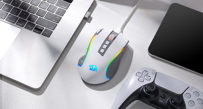 Redragon M612 PRO RGB BT 2.4G Gaming Gamer Mouse, 8000 DPI Wireless Optical 9 Programmable Buttons 7 Backlit Modes, B